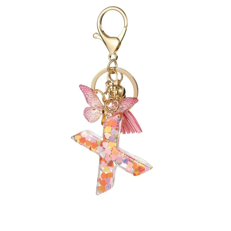 🔥Last Day 50% OFF - Butterfly Letter Keychain Tassel Design Vibrant Durable Lightweight Gift