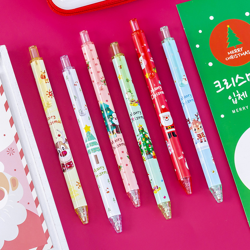 (🎁Christmas Hot Sale- 49% OFF🎁)Cute Christmas Retractable Gel Pens(6pcs* Marry Christmas Pens)