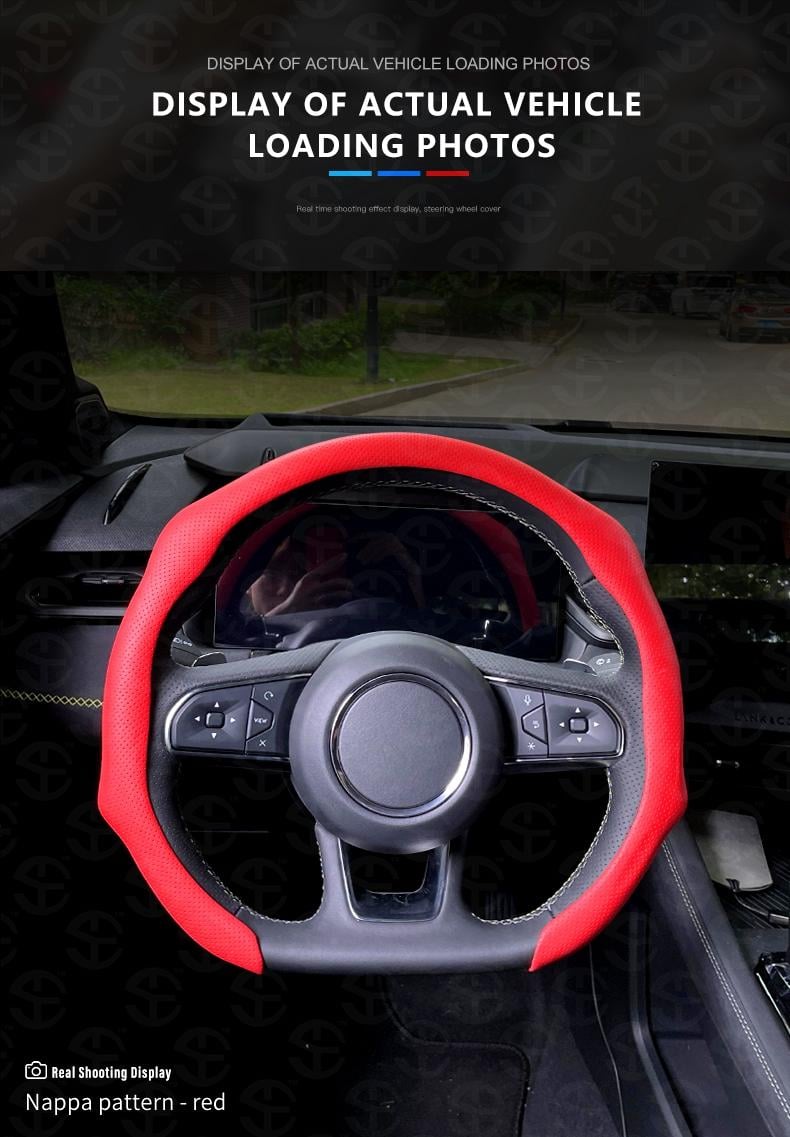 ⏰LAST DAY SALE 50% OFF💥Nappa Leather car Steering wheel Cover