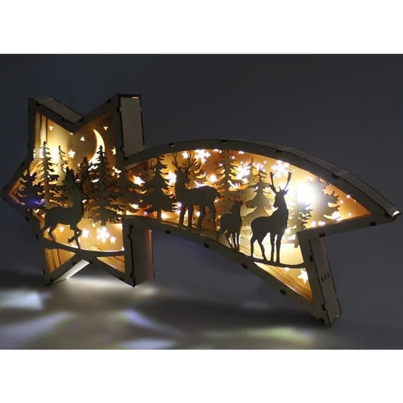 🎄EARLY CHRISTMAS SALE🎁✨LED Wooden Christmas Ornaments Nativity Scene Star Shaped Desk Lamp