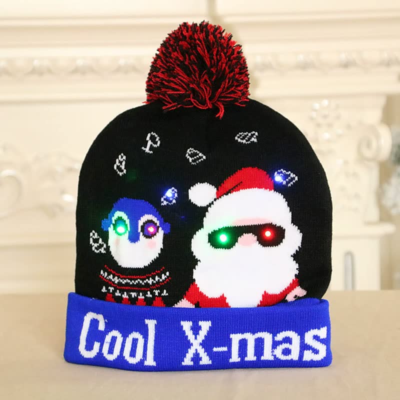 (🎄🎅 Christmas Early Special Offer -50% OFF) 🎅Christmas Colorful Glowing Knitted Hats, Buy 3 Free Shipping