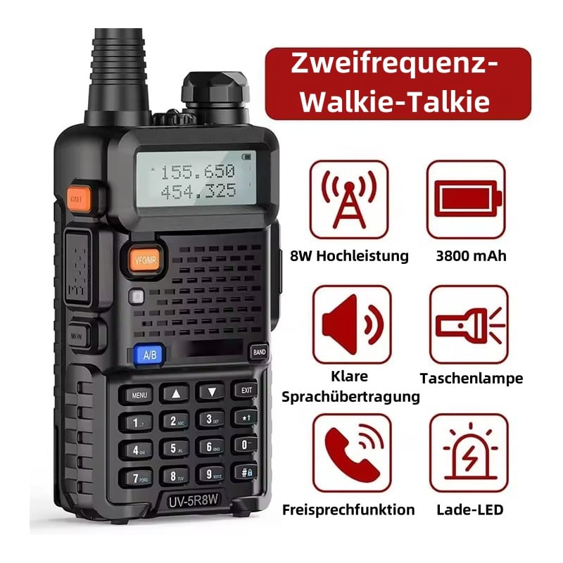 ⏰Letzter Tag 49 % RABATT🔥drahtlose Fern bidirektionale Dual Band Walkie Talkie