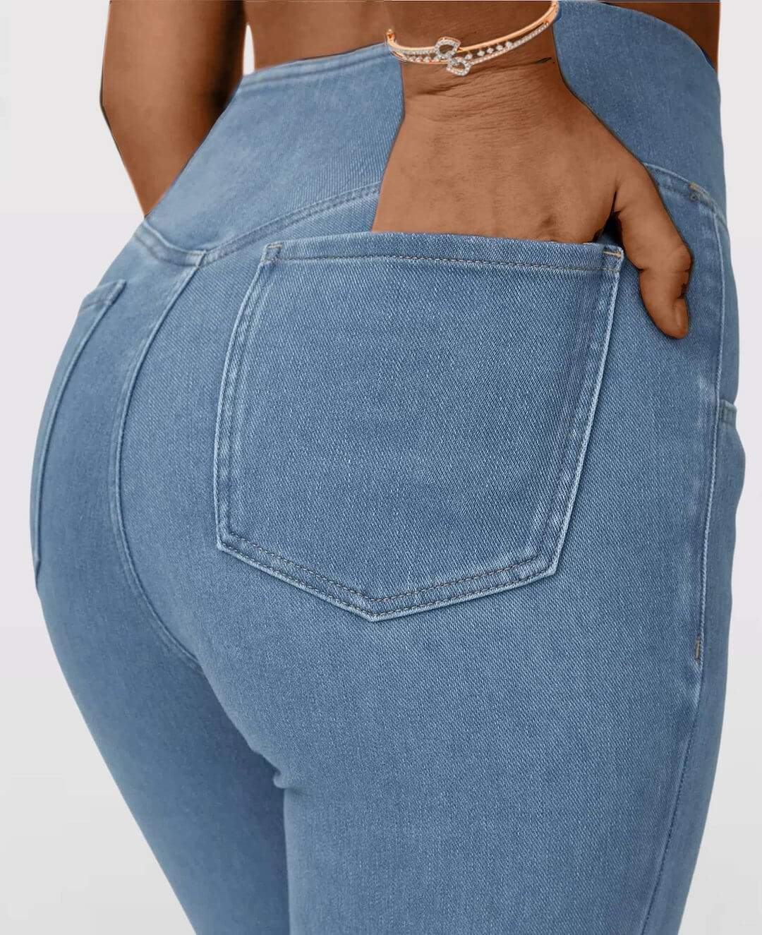 🔥Stretch-Jeans mit hoher Taille und Crossover