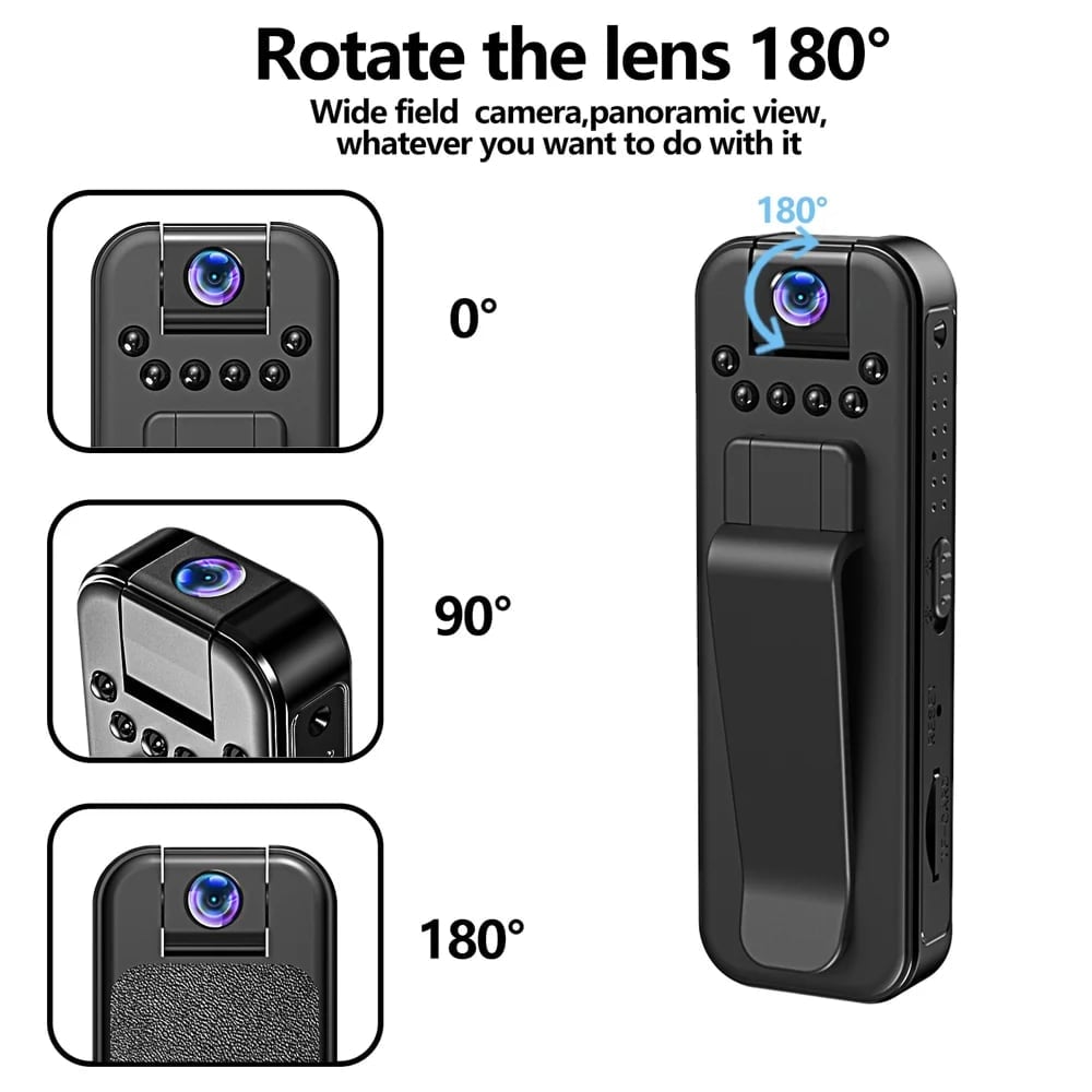 Last Day Promotion 70% OFF - 🔥HD 1080P Rechargeable Mini Body Camera With Night Vison&Rotating Lens📷️