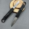 Double push button structure finger ring aluminum alloy handle OTF knife