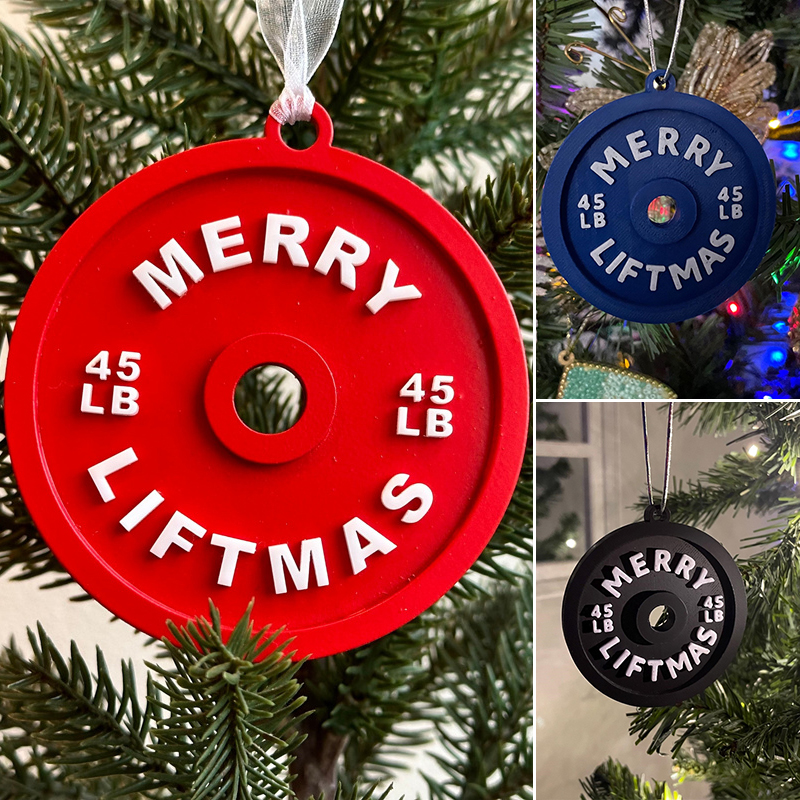 Funny 45 LB plate Christmas Ornament