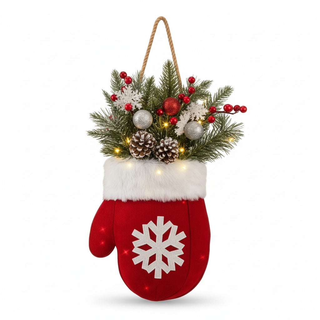 Handmade Christmas Mitten Wreath