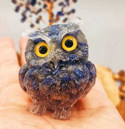 🔥 Natural Crystal Gemstone Owl