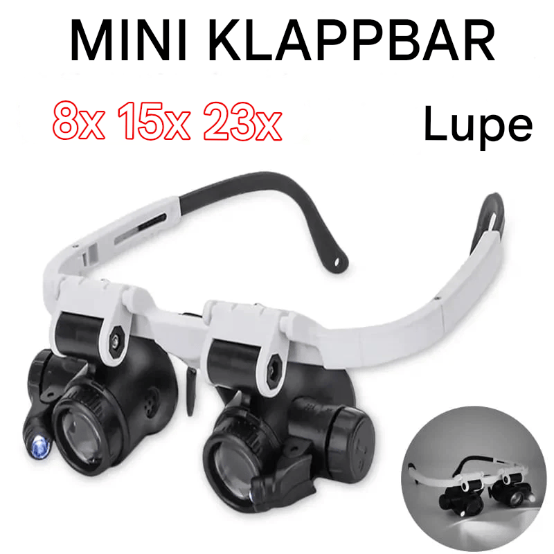 ✨Letzter Tag 49% RABATT👓8X 15x 23x Kopflupe mit LED-Licht-Stirnband