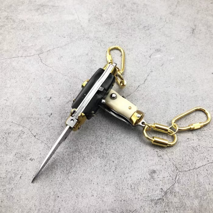 Mini Italian Stiletto Switchblade Knife With Key Chain