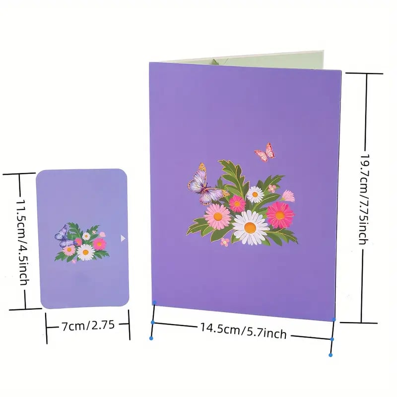 Last Day 49% OFF🦋Vibrant 3D Butterfly & Daisy Pop-Up Greeting Card