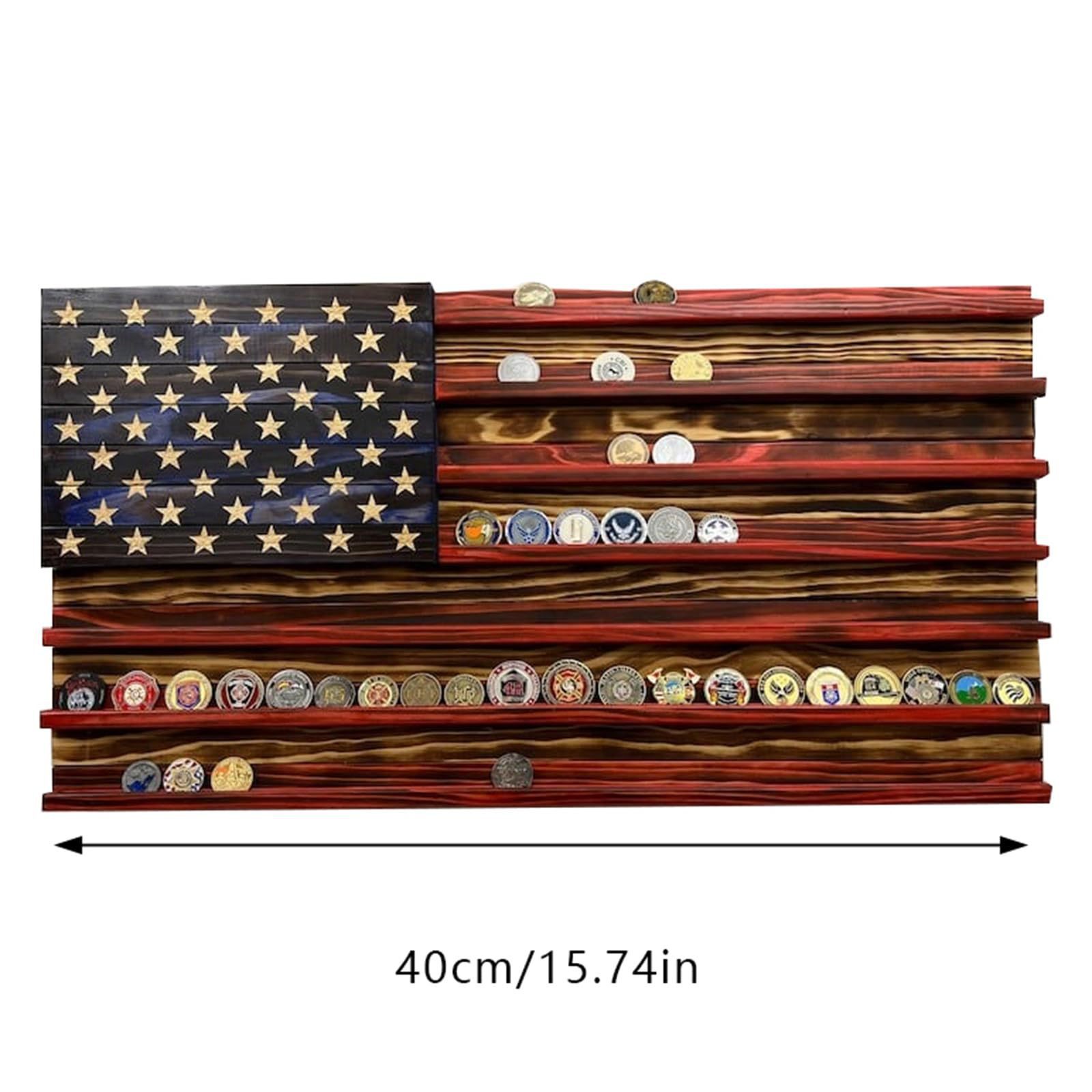 🔥Handmade US Flag Challenge Coin Display