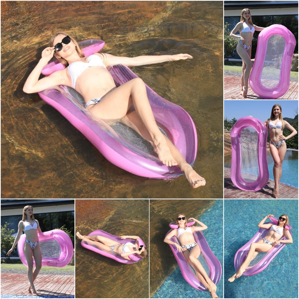 <strong>⛱️Summer Sale 60% OFF</strong> - 2024 Newest Inflatable Water Lounger with Headrests and Mesh