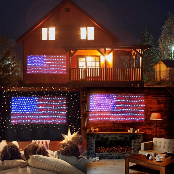 🔥Christmas Early Promotion🎅🎄 - Solar American Flag LED Lights