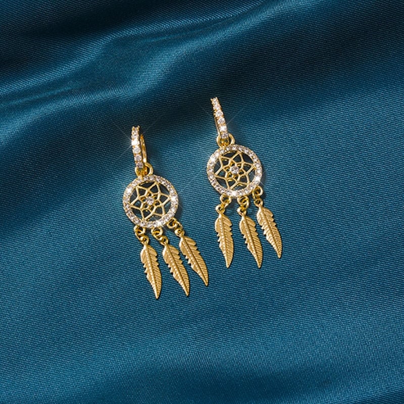 💖Valentine's Day Sale - 50%🎁 Dreamcatcher Golden Earrings