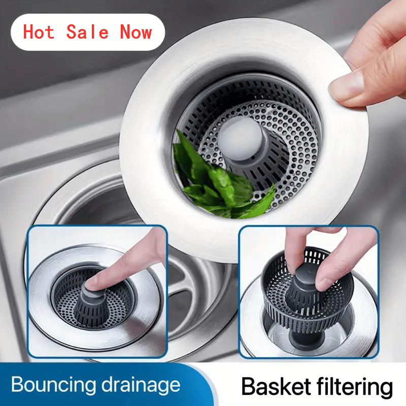 🎁TikTok Spring Last Day Promotion -80% OFF🔥2025 New Upgraded 3-in-1 Kitchen Sink Drain Strainer💦