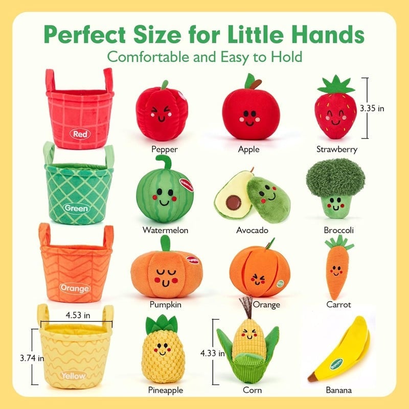 🎁TikTok Last Day Sale - 70% OFF👶Baby Sensory Toys – 16 PCS  First Fruit & Vegetable Set🍓