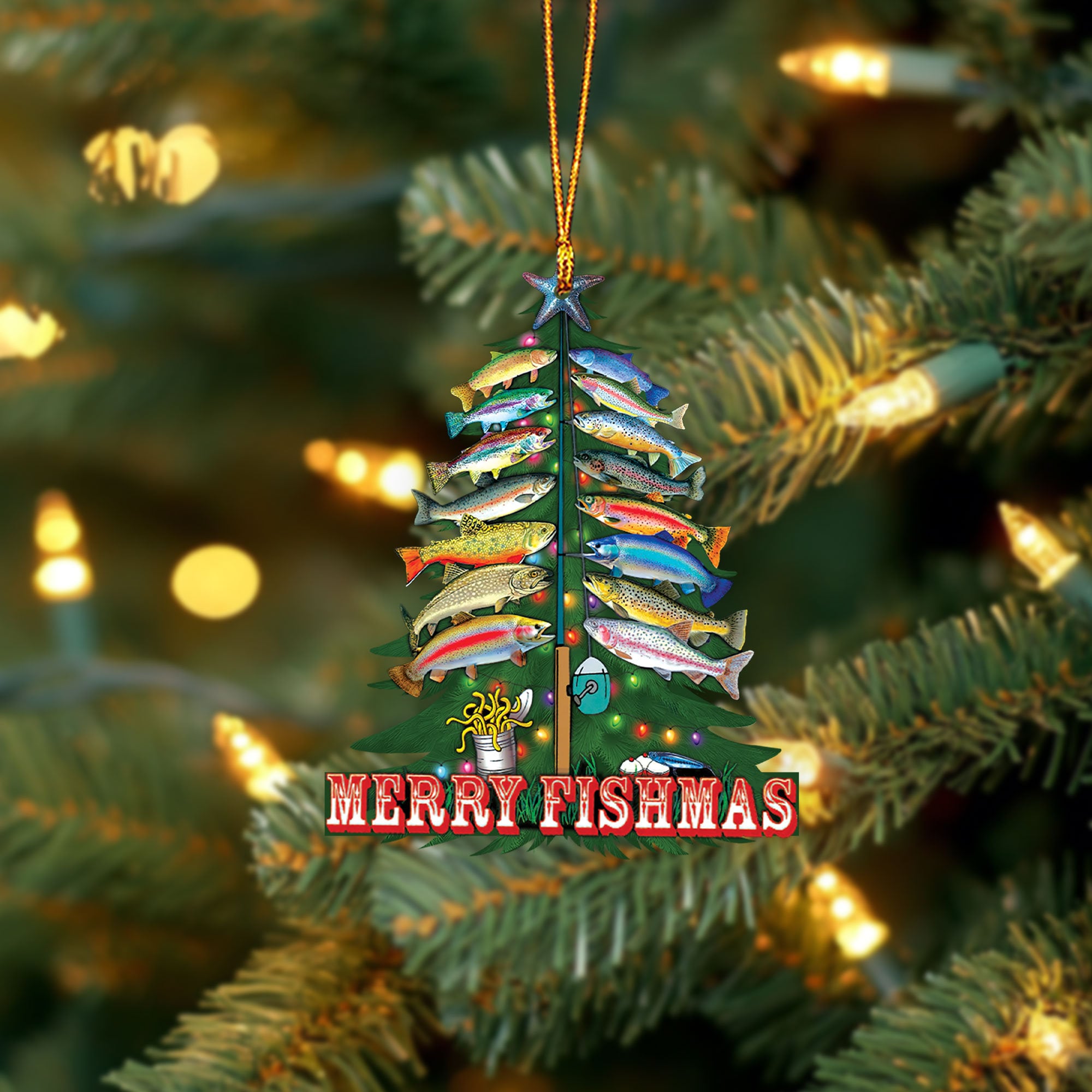 🎣Merry Fishmas Christmas Tree Ornament