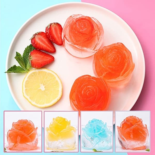 (💥Hot Sale- SAVE 75% OFF 💥) 3D Silicone Rose Shape Ice Cube Mold-BUY MORE SAVE MORE