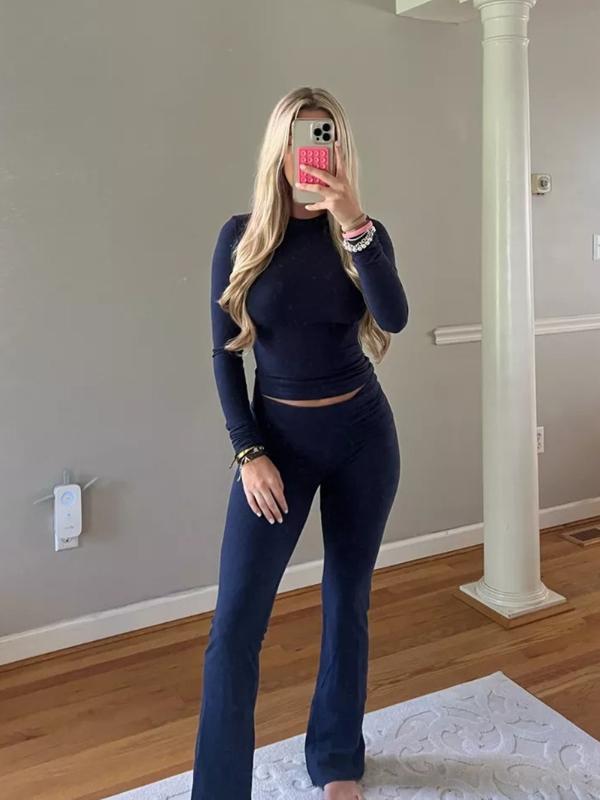 Women's cotton casual two piece suit comfortable sets