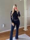 Women's cotton casual two piece suit comfortable sets