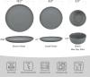 Famiware Mercury Plates and Bowls Sets, 12 Pieces Stoneware Dinnerware Sets, Dishes Set for 4, Microwave and Dishwasher Safe, Multi-color