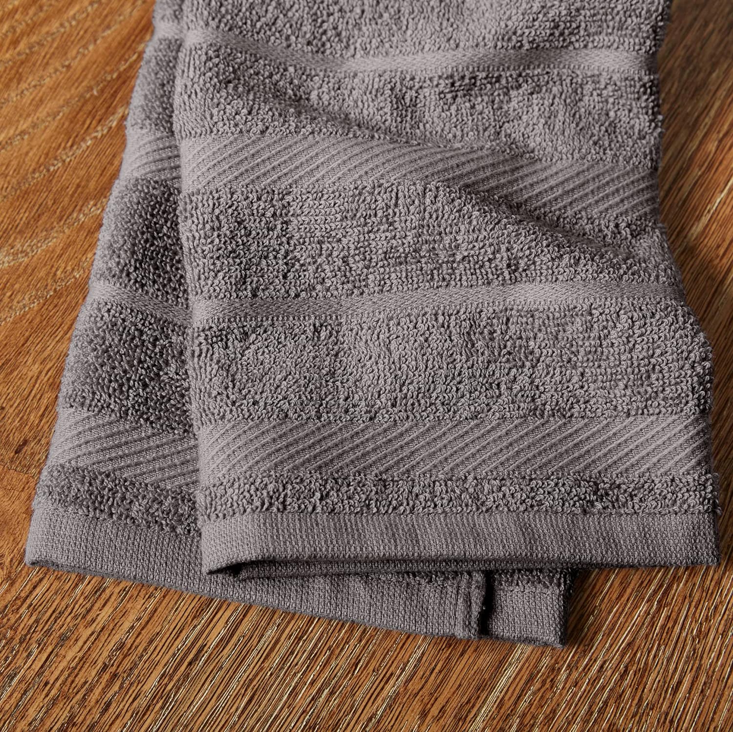 KitchenAid Albany Kitchen Towel 4-Pack Set, Grey/White, 16