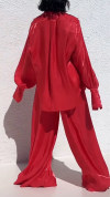 Women's V-neck Lapel Shiny Fabric Fashion Casual Suit