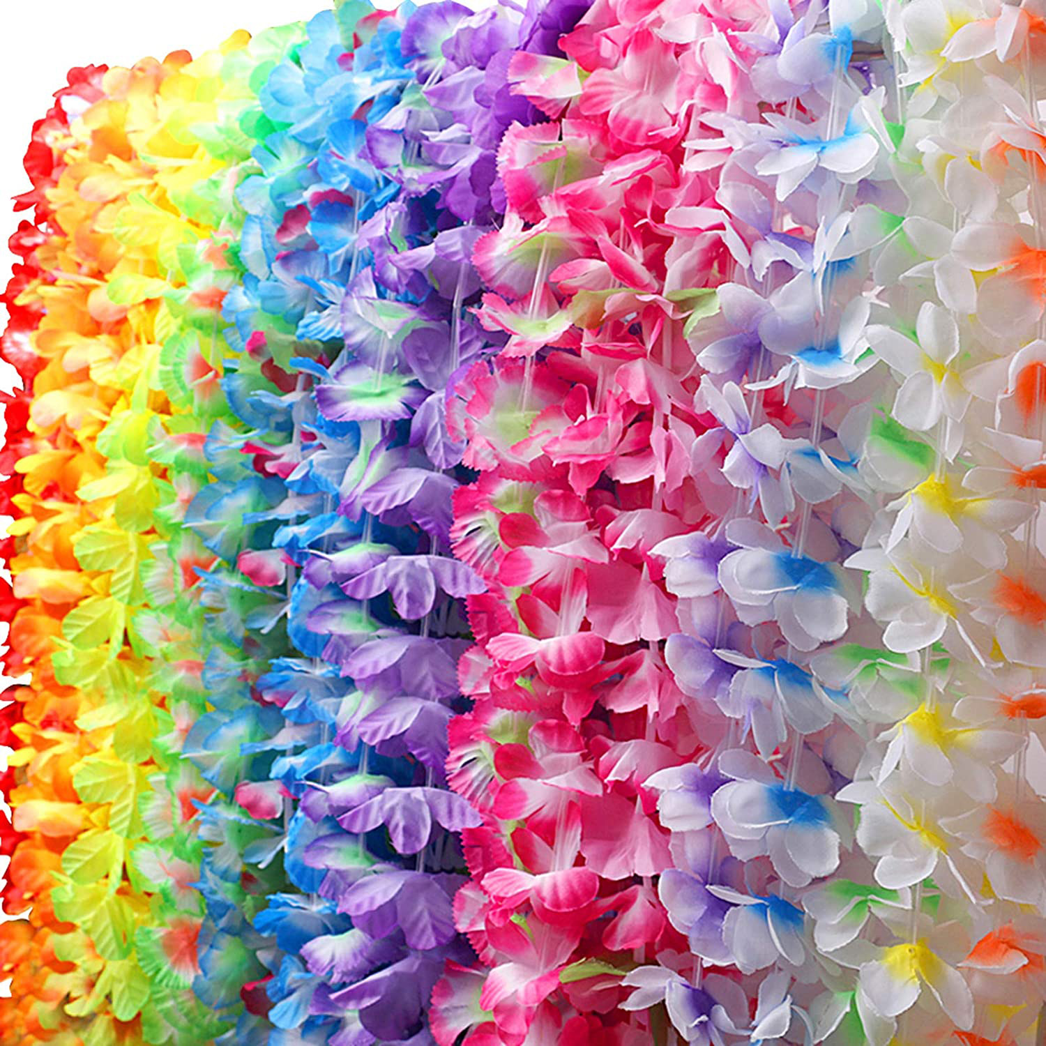 Hawaiian Leis Necklace Favors Wreaths Headbands, Holiday Wedding Beach Birthday Decorations