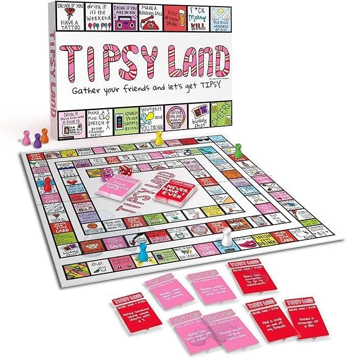 🔥Tipsy Land Party Board Game - 🍷Fun Drinking Game for Friends