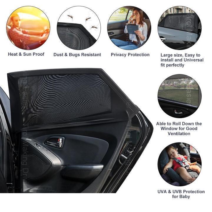 (Woman's Day Up To 50% Off) Hot Selling -- Best Universal Car Window Sun Shade Curtain (Fits All Cars)
