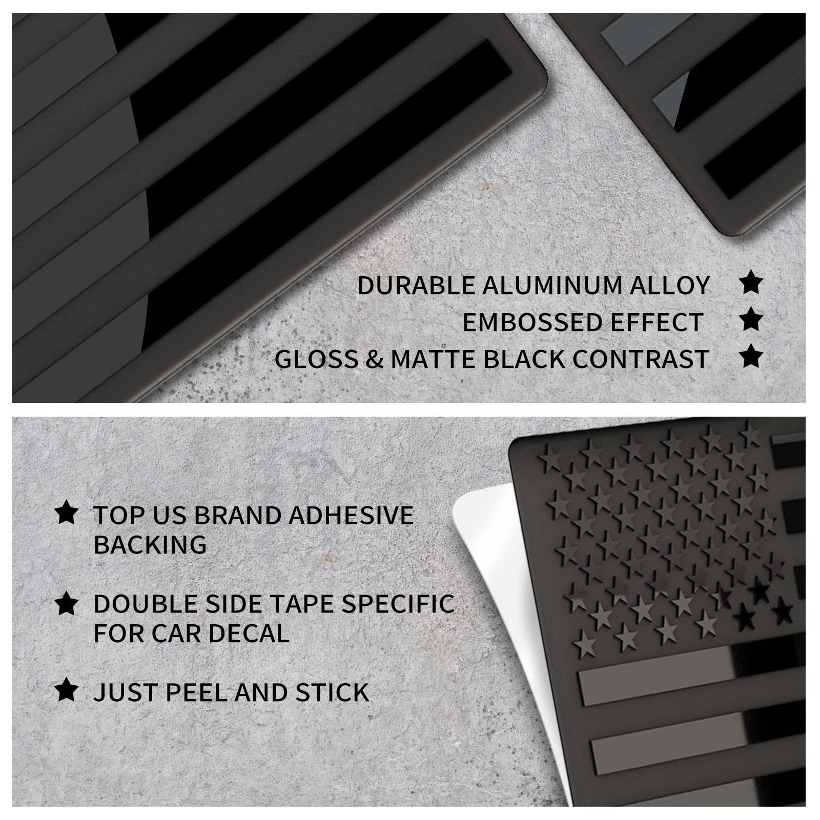 🎁TikTok Last Day Sale - 70% OFF🎉3D All-Black American Flag Emblem Decal