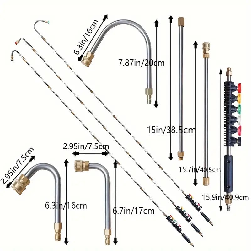 4000 PSI Telescoping High Pressure Washer Wand Set for Gutter & Roof Drainage & Walls Cleaning