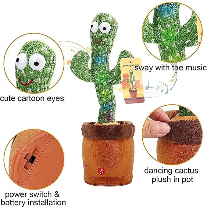 🔥 NEW YEAR 2024 SALE 50% 🎁LED Musical Dancing & Mimicry Cactus Toy