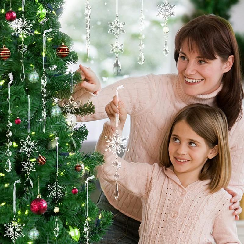 🎄TikTok Christmas Sale -70% OFF✨Winter New Year Party Supplies Set 🎅- Crystal Snowflake Ornaments For Christmas Tree