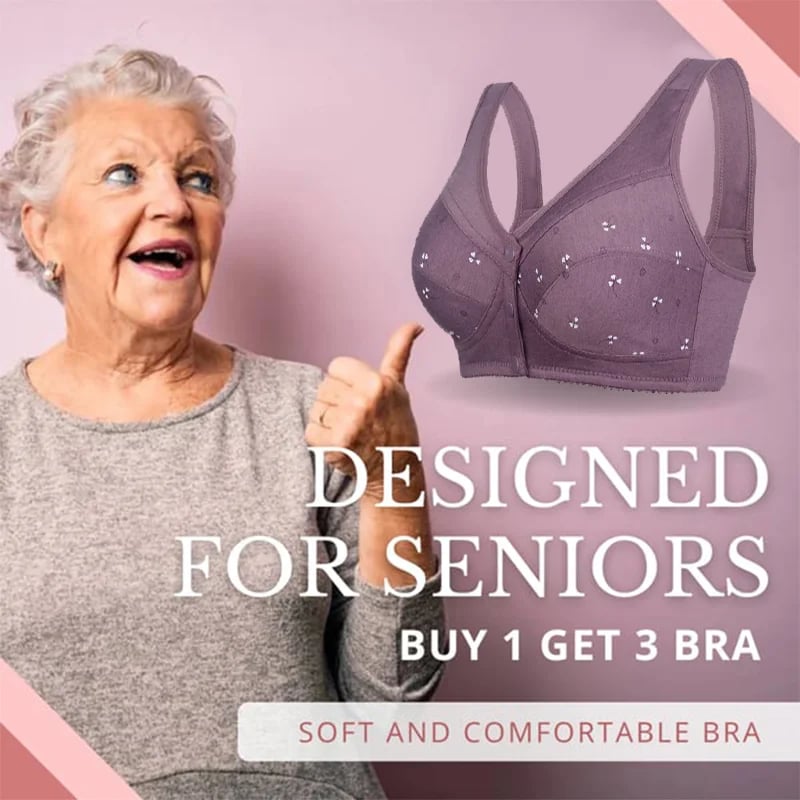 Pay 1 Get 3 packs🌷2023 New Design for Senior Front Closure Cotton Bra