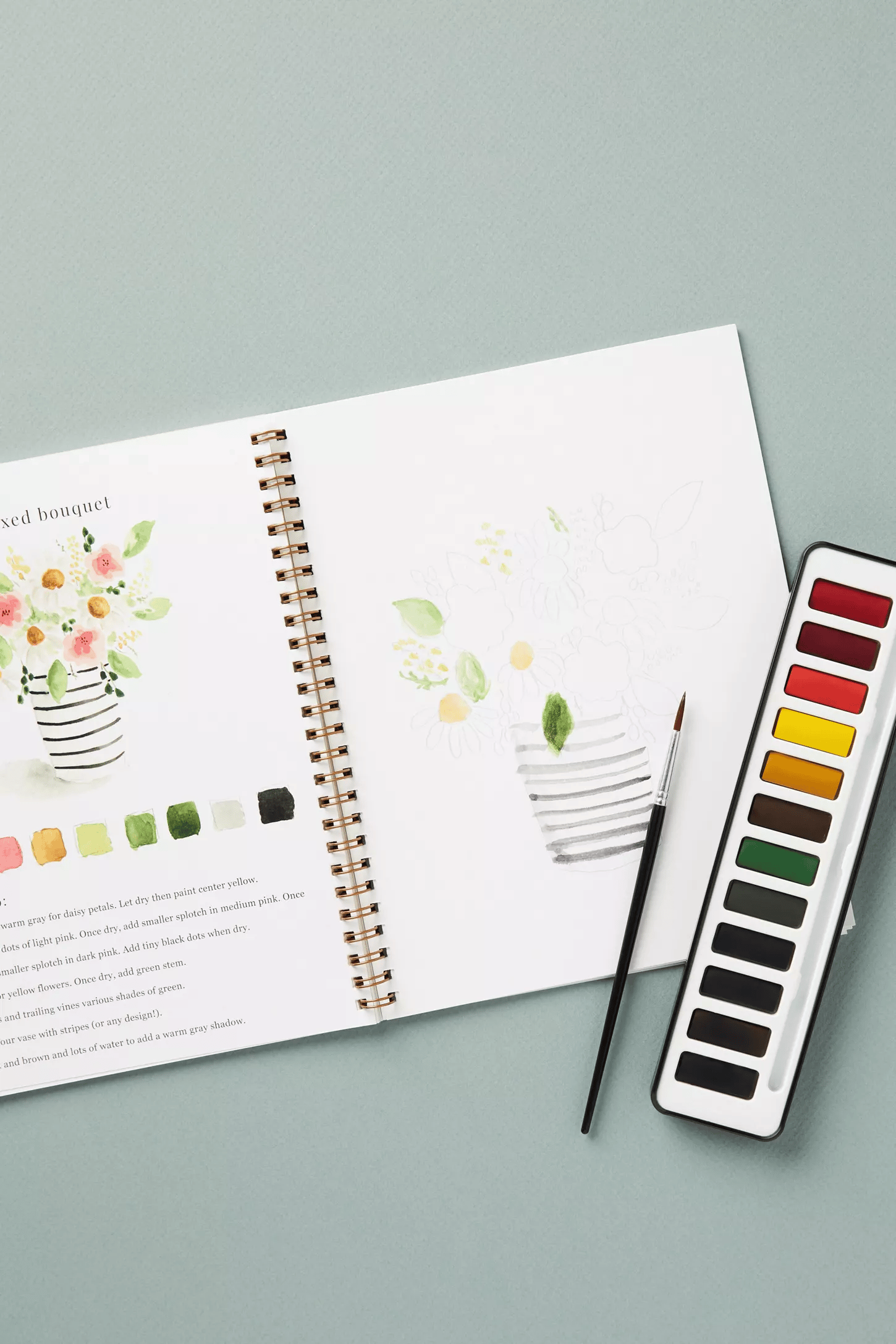 🖼️ Anfängerfreundliches 💕 Aquarell-Arbeitsbuch