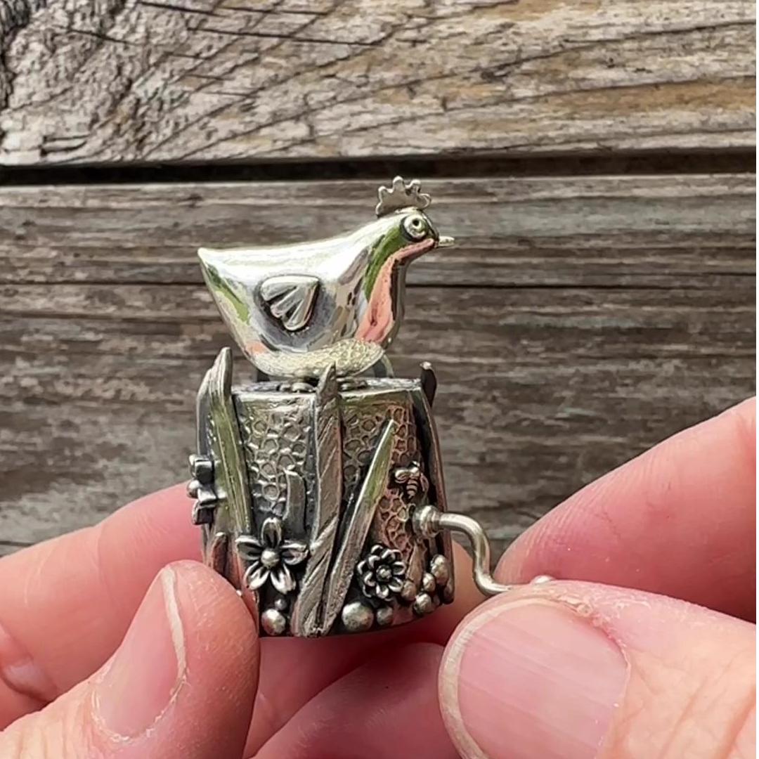 Funny Silver Chicken Toy