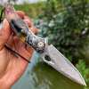 Handcrafted Damascus Steel Folding Knife