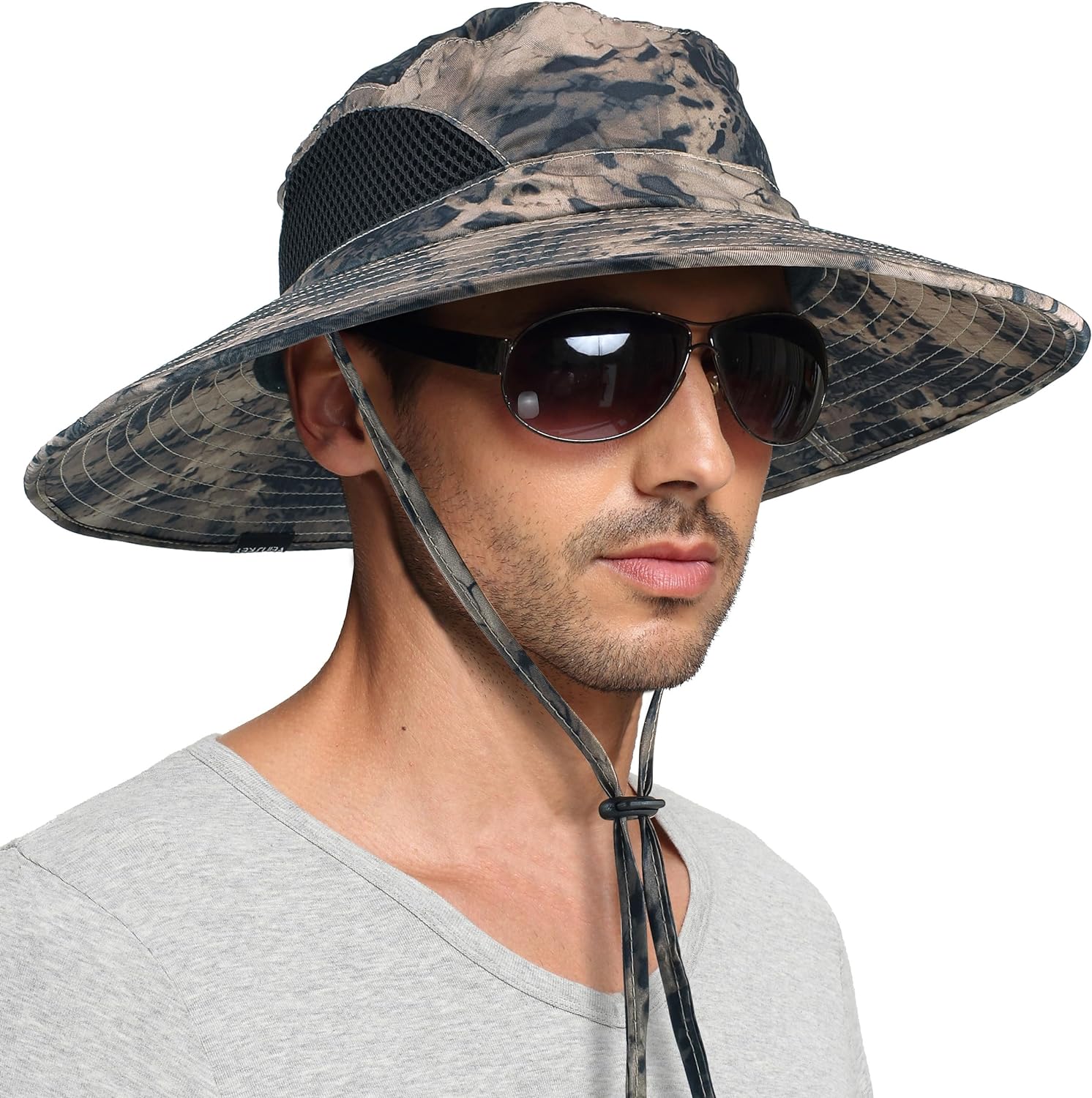 EINSKEY Unisex Sun Hat, Waterproof Wide Brim Bucket Hat Packable Boonie Hat for Fishing Hiking Gardening Safari Beach