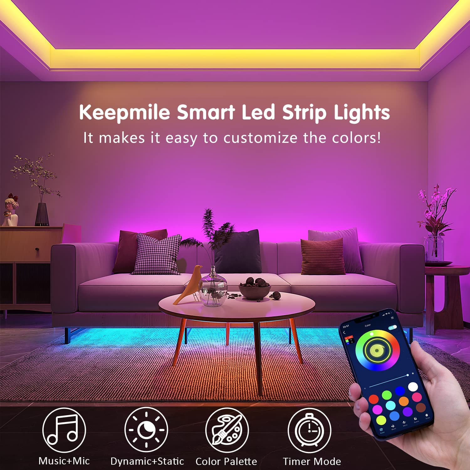 (🎄CHRISTMAS SALE NOW-48% OFF) 16.4ft LED RGB Strip Lights(BUY 2 GET FREE SHIPPING NOW!)