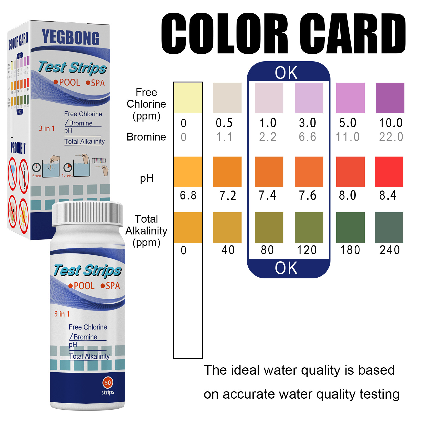 Tiktok Summer Sale🎉YEGBONG™ Test Strips - Comprehensive Pool Water Testing Solution