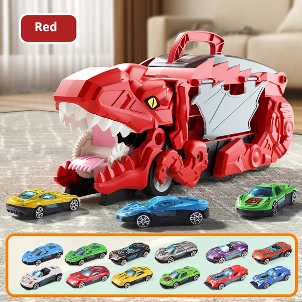 🚗 FREE SHIPPING🚗Transform Dinosaur Transport Devouring Truck With Foldable Sliding Track