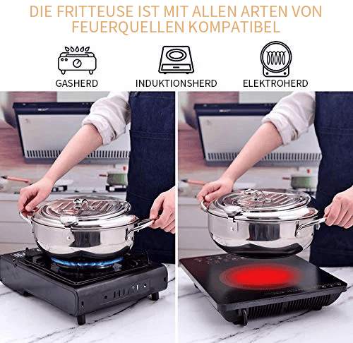 🔥KOSTENLOSER VERSAND🔥Haushaltsfritteuse aus Edelstahl