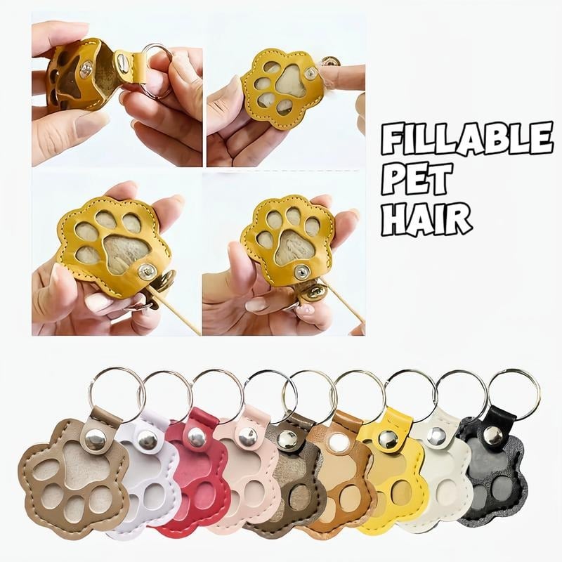 Last Day Promotion 70% OFF - 🐾Pet Paw Shaped Leather Keychain