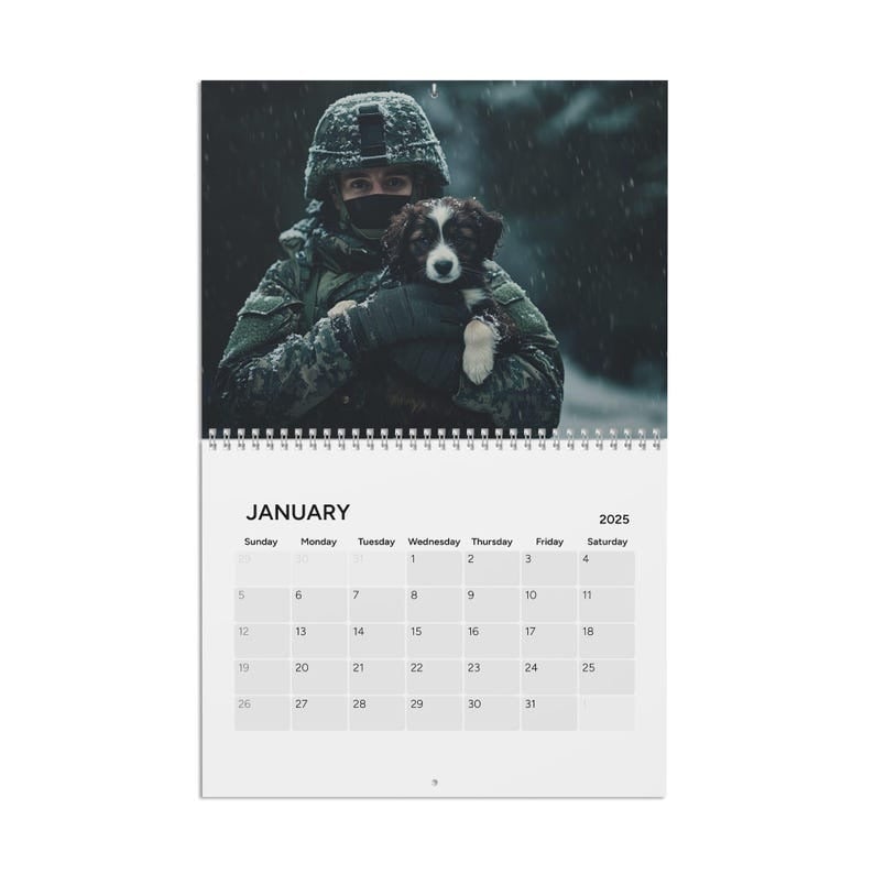 Soldiers and Puppies 2025 Calendar | Honoring Faith and Military Heroes