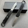 Double push button structure finger ring aluminum alloy handle OTF knife