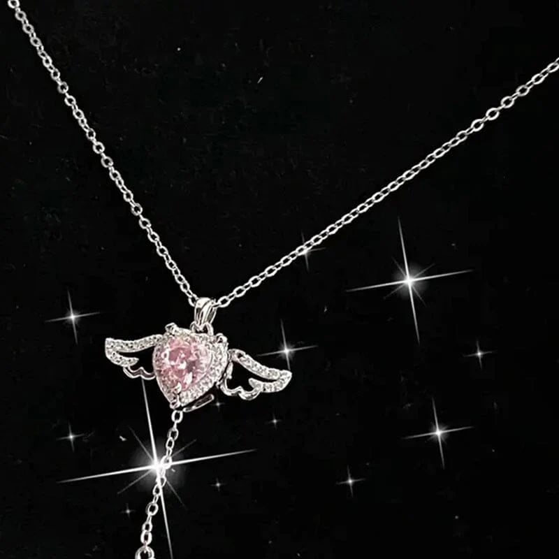 💖Valentine's Day Sale - 50%🎁Pink Angel Wings Necklace