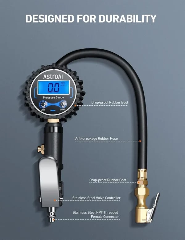 ⚙250PSI Digital Tire Inflator with Pressure Gauge