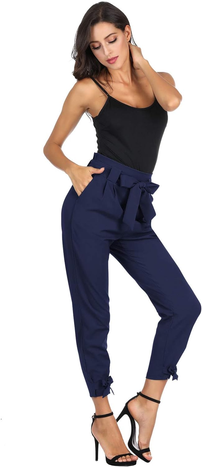 GRACE KARIN Womens Casual High Waist Pencil Pants with Bow-Knot Pockets for Work